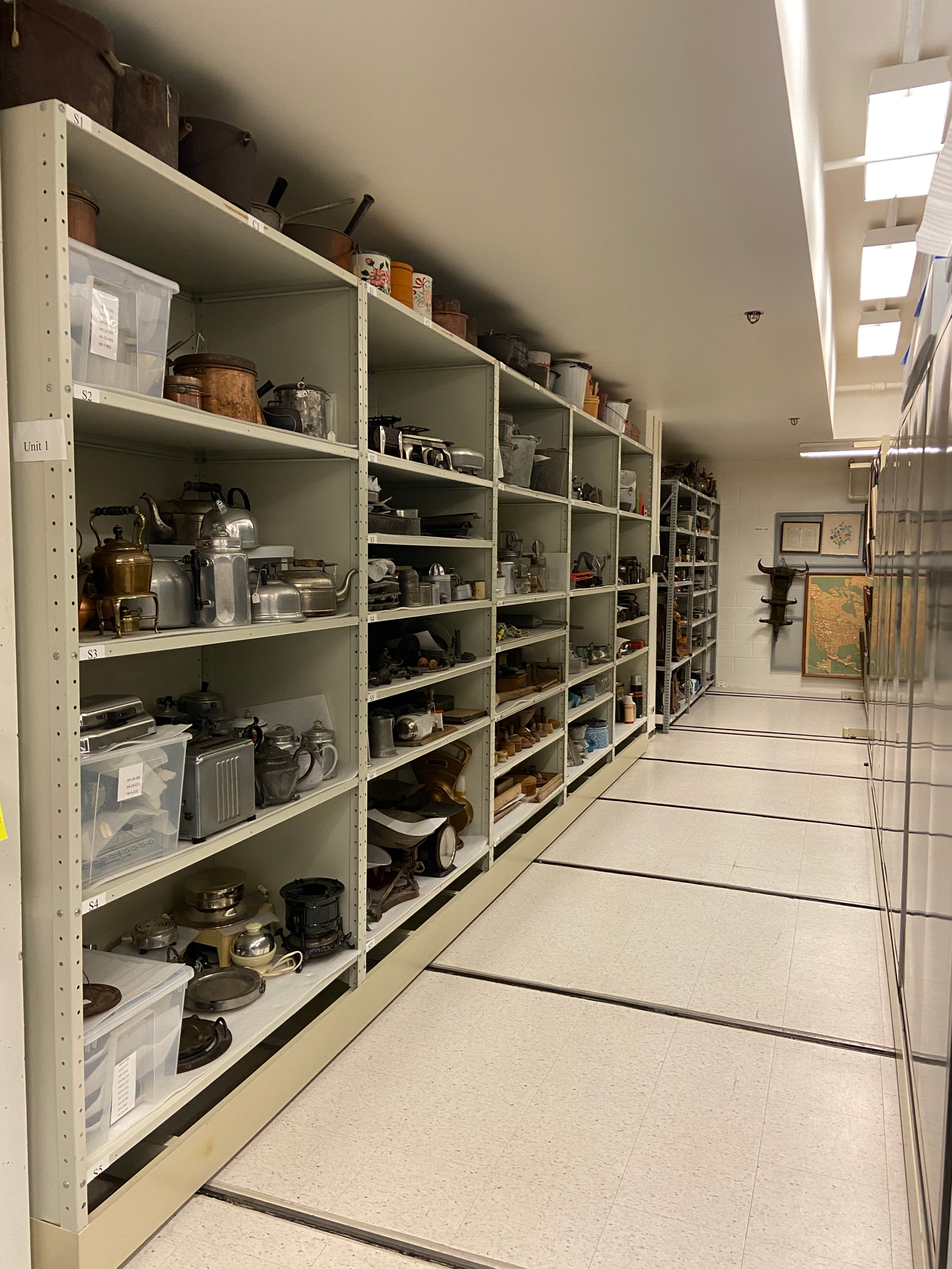 Items in storage at the Manitoba Museum.
