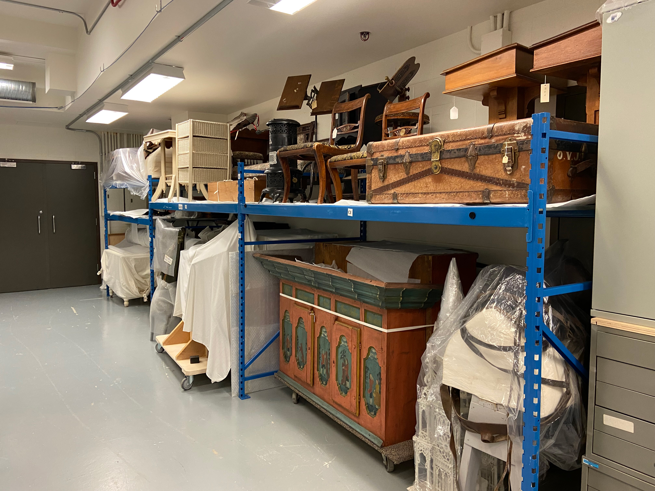 Items in storage at the Manitoba Museum.