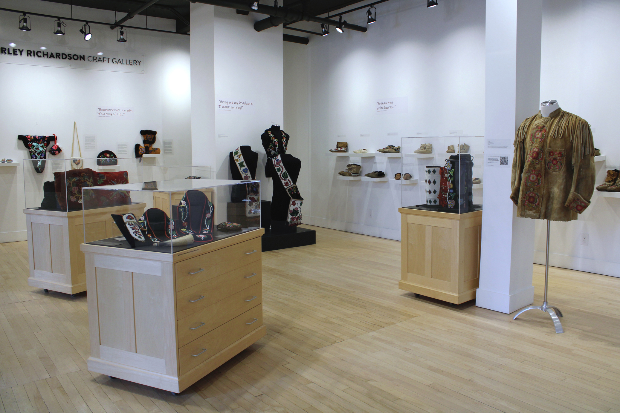 Gathering exhibit in the C2 Centre for Craft exhibition space,